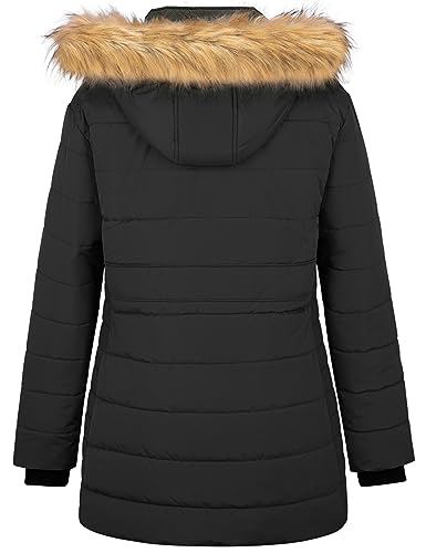Soularge Women's Plus Size Winter Thicken Puffer Coat with Detachable Hood2