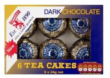 Tunnock's Turnock Dark Chocolate Tea Cake 0.8 oz (24 g) x 6 Pieces | Marshmallow x Biscuit | English Sweets