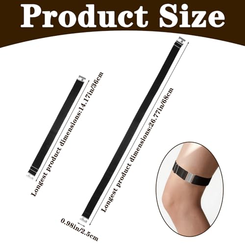 Bremorou 4 Stück Verstellbare Strumpfhalter für Damen, Hochelastische Oberschenkel Strumpfbänder, Schwarz, Strapsbänder für Cosplay Party und Alltag