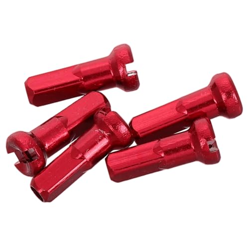 Sosoport 5pcs Red Bicycle Spoke Nipples Mountain Road Bike Replacement Accessories Fit for 2mm Bike Spokes