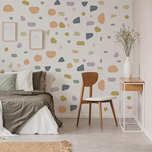 Runtoo Colorful Dots Bohemian Terrazzo Modern Geometric Abstract Wall Stickers for Living Room Bedroom Kids Room Home Decor