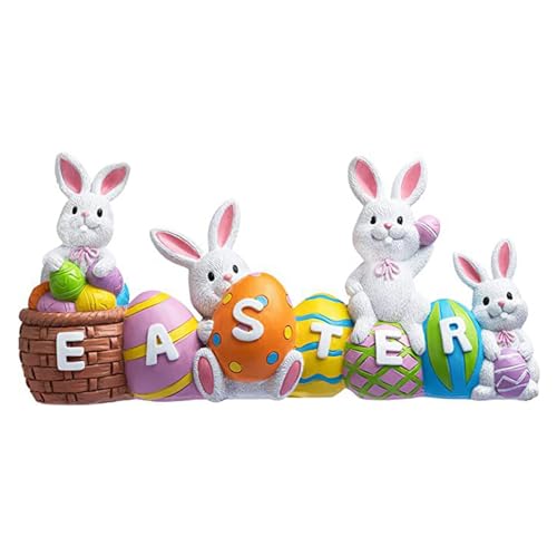 soulnioi Bunny and Egg Figurine Centerpiece Decoration Easter Tabletop Decoration for Easter Spring Decoration EASTER
