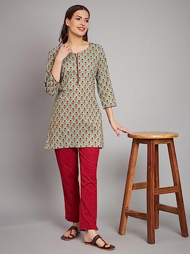 Image of Rapsodia Womens Cotton Floral Printed Short Kurti