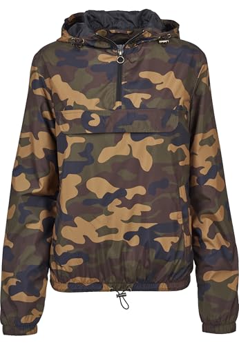 Urban Classics Ladies Camo Pullover Jacket, Woodcamo, S Femme