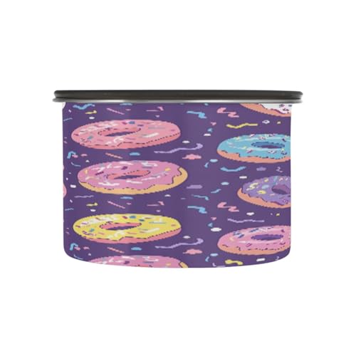 Cartoon Donut Lata Hermética de Café de Acero Inoxidable 17oz