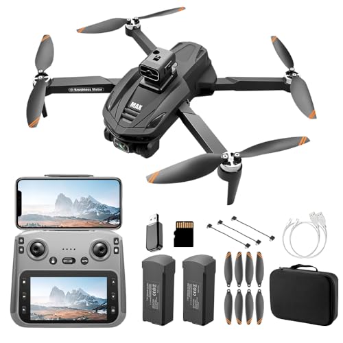 V168 Pro MAX GPS Drone with 4K EIS Camera for Adults, RC Drone with 4.5' HD Screen on Controller, 60...