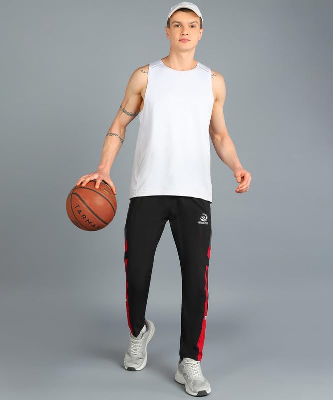 Image of Lightwaight 3 Zipper Pockets Regular fit Running Track Pants for Men | Lowers for Men |Sports Track Pant for Men Polyester