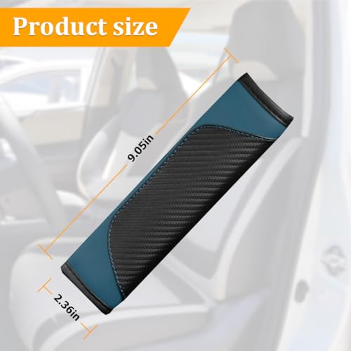 Image of Osilly 2PCS Car Seat Belt Cover, Carbon Fiber Seatbelt Shoulder Protection, Soft Car Seat Belt Strap Cushion Protect Your Neck and Shoulder, Car Accessories Seat Belt Pad for Car Truck (Dark Green)