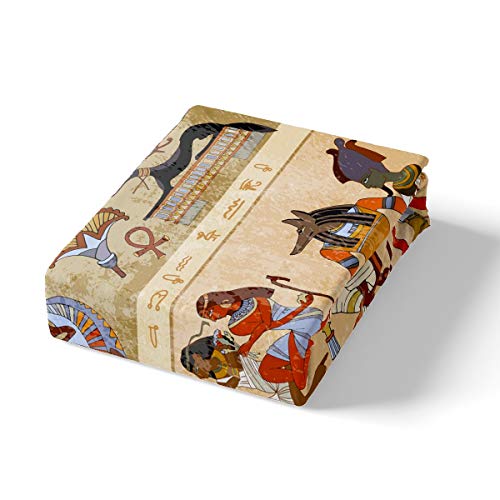 Ancient Egypt Bedding Set Retro Egyptian Pattern Duvet Cover For Women Men Adults Egypt Culture Comforter Cover Tribal Eagle Dog Design Bedspread Cover Bedroom Decor Quilt Cover 3Pcs Super King - Image 3