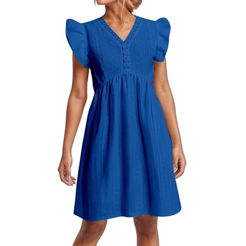 Robe de plage aérée col en V avec œillet style tunique de bain tendance été pour femme
