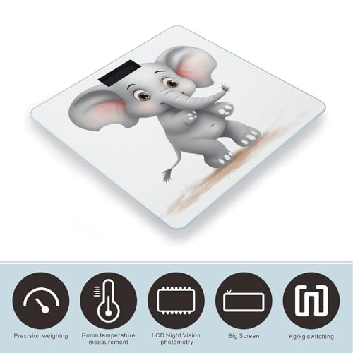 Báscula de baño digital con diseño de elefante miniatura 3