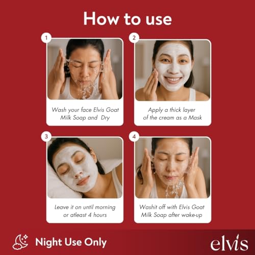 Image of Elvis Face Brightening Night Cream| Skin Whitening & Glowing Cream | For All Skin Types | Men & Women (65g)