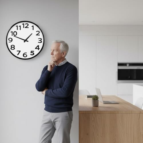 Image of Crosstime 20 Inch Large Wall Clock - Big 3D Numbers Easy to Read, Battery Operated Silent Non-Ticking, Analog Quartz Round Clock