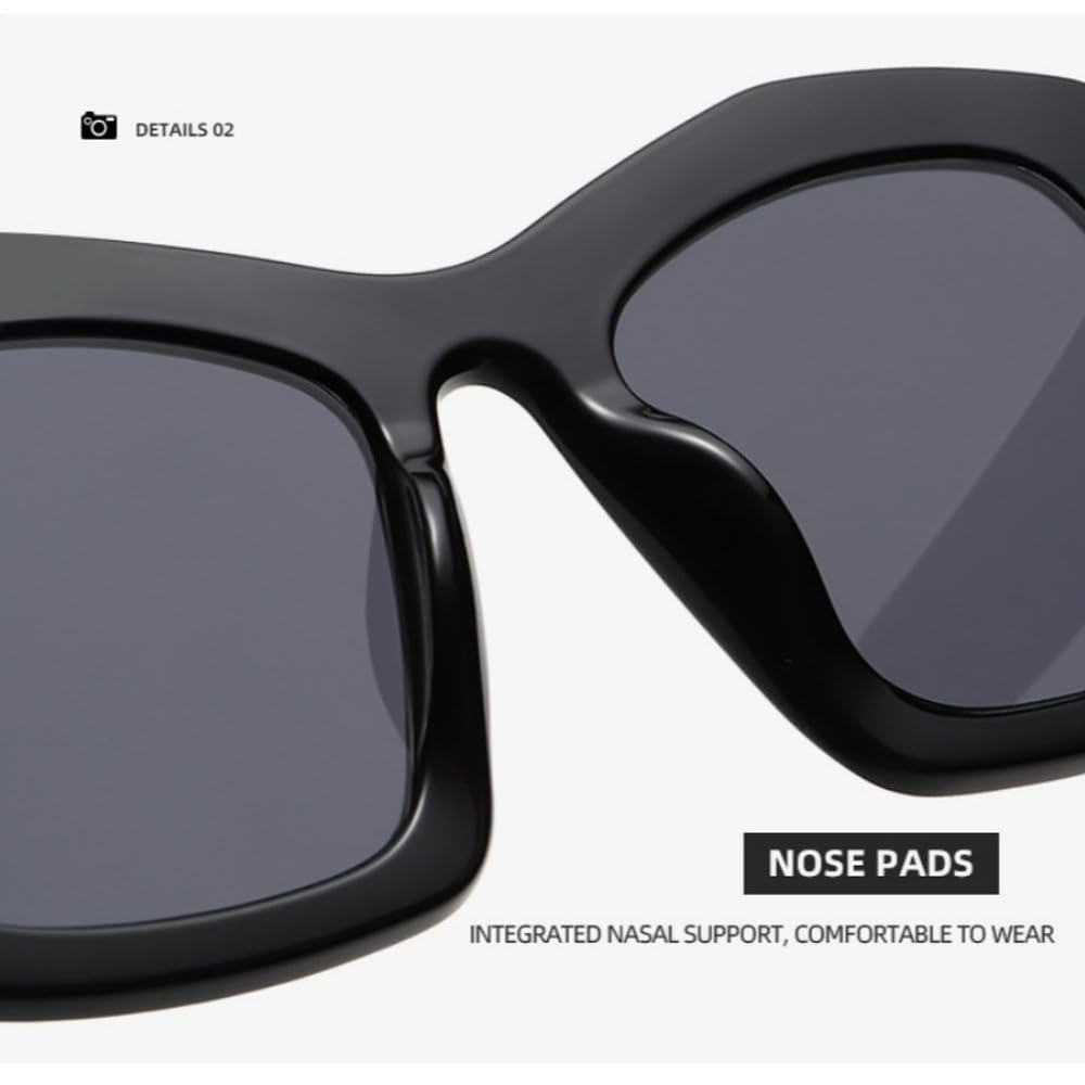 Gafas de sol de montura grande estilo vintage para mujer, gafas de sol para hombre, protección UV400