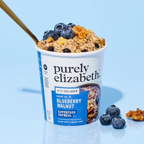 Image of Purely Elizabeth Gluten-Free Collagen Oats Cup, Blueberry Walnut (12 Ct.)