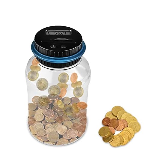 Newaner Hucha Electronica Adulto con Pantalla LCD, Automático Contador de Monedas Euros, Alcancias Digital, Transparente Gran Capacidad Caja de Dinero, Regalo Tarro Ahorro para Niños (1.8L)