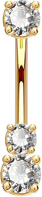 14K Yellow Gold Finish Belly Navel...
