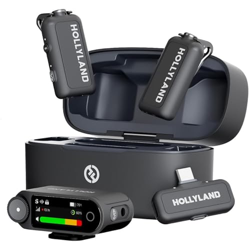 Hollyland Lark MAX 2 Combo 2.4GHz 2-Person Wireless Lavalier Microphone System, Space Gray, Bundle with 20W 2-Port USB-C/USB-A Wall Charger
