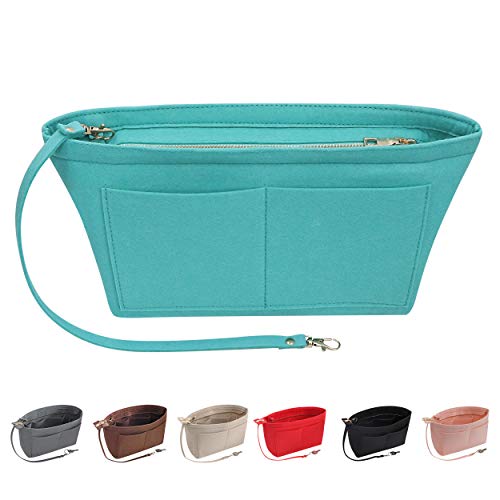 Soyizom Felt Handbag Organiser Purse Organiser Felt Insert Bag Organisers Multi Pockets Tote Bag in Bag for women,Green-M by Soyizom - Used condition - CA$8.88