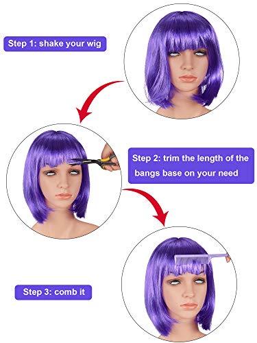 Willbond 9 pieces short bob hair wigs colorful cosplay costume wig daily party hairpiece for women girls 3 Willbond 9 pieces short bob hair wigs colorful cosplay costume wig daily party hairpiece for women girls - image 4