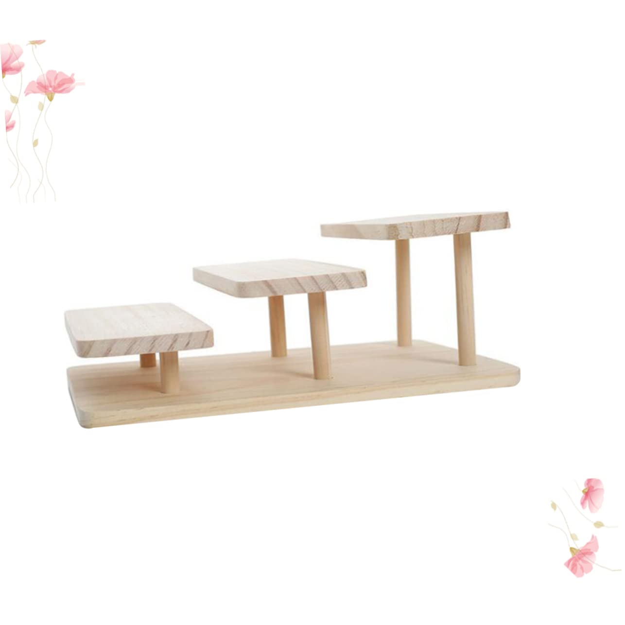 Hohopeti Elegantes Dreistufiges Holz Brillendisplay Regal Multifunktionaler Brillenhalter und Schmuck Organizer Stabiles Aufbewahrungsregal für Sonnenbrillen und Brillen für Büro Wohnzimmer