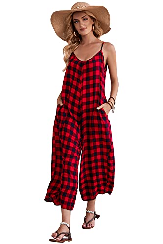 Image of BUENOS NINOS Women's V Neck Floral Maxi Dress Boho Printed Adjustable Spaghetti Strap Ethnic Beach Long Dress with Pockets