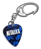 pearl gitarre les paul Mittlere Gauge (0,71 mm) Metallica Band Logo Gitarre Plektrum Blue Pearl Keyring Schlüsselanhänger (H)