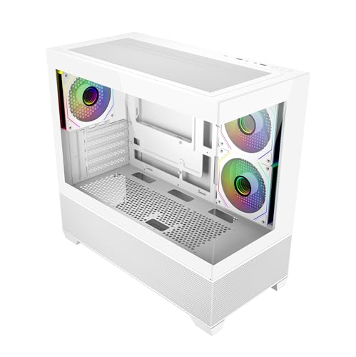 Image of Cooler Master Elite 490 Computer Case- White|3 X Pre-Installed Reverse Argb Fans|Upto 360mm AIO Support| mATX Motherboard Support |RTX 50 Series Upto 425mm |Type C Connector | Fish Tank Case