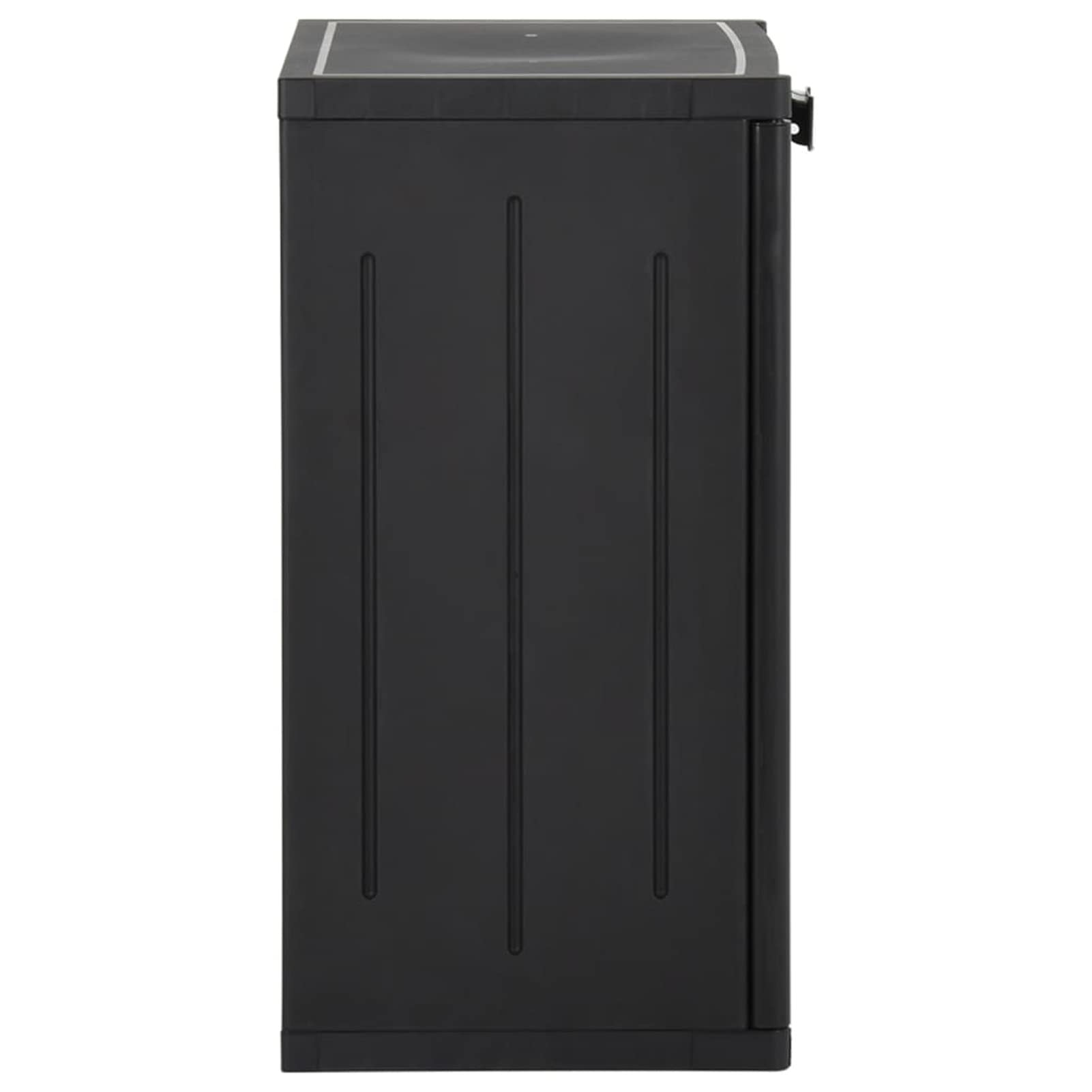 ARKEM Armario de almacenaje de jardín PP ratán Negro Armario Exterior Terraza Armario Terraza 65x45x88 cm