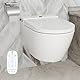 CASSILANDO Intelligente Wand Toilette, Smart Toilette Dusch WC, Intelligente Bidet-Toilette, Hängetoilette, Spültoilette, Eingebauter Heizsitz, Nachtlicht, Seitliche Bedienknöpfe, Weiße Farbe