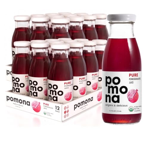 Pure Pomegranate Juice,8.4 Ounce Bottle,Cold Pressed Organic Juice,Non-GMO,No Sugar Added,Not from Concentrate,Gluten Free,Kosher Certified,Preservative Free,(Pack of 24)