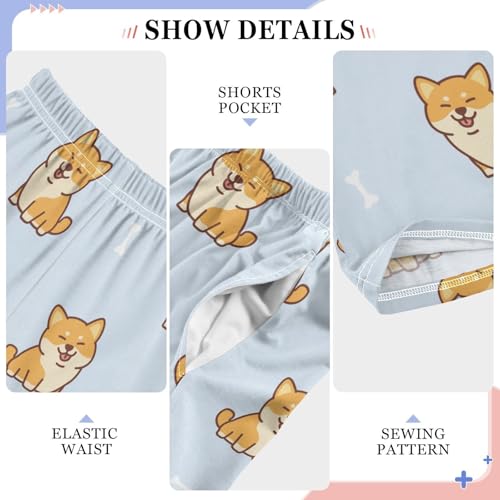 ZZKKO Cute Shiba Inu Dogs Boys Pants for Kids Jogger Pants with Pockets S-XL4