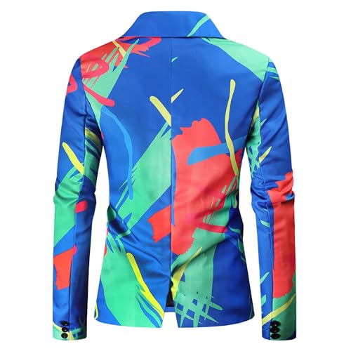 Men's Casual Lightweight Slim Fit Suit One Button Printed Blazer Jacket Simple Basic Floral Sport Coat4