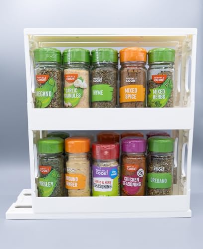 NexusRaven Expandable And Rotating Spice Rack Organiser, Spice Organiser For Inside Cupboard And Over Door, Best Solution For Kitchen Counter Storage, For herbs, Spices & Seasonings organization - Image 4