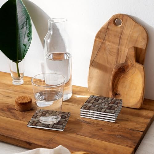 Dessous de verre en céramique lot de 4 avec support liège isolant - 8