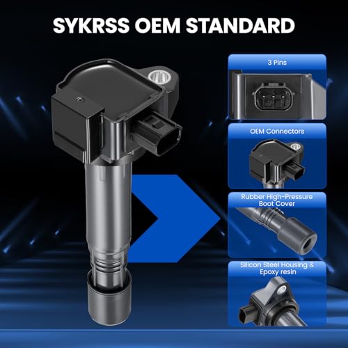 Image of 6-Pack UF713 Ignition Coils Compatible with Acura MDX RLX TLX RDX, Compatible with Honda Odyssey Passport Pilot Ridgeline Accord Crosstour 3.0L 3.5L V6- Replaces for 305205G0A01