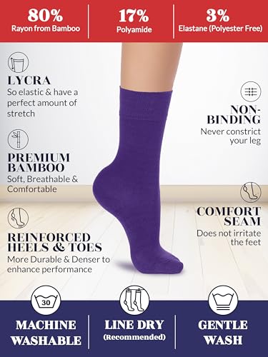 Hugh Ugoli Kids School Uniform Bamboo Dress Socks, Solid Color Crew Socks from Toddlers to Youth, 3T to 14 Years Old, 5 Pairs2