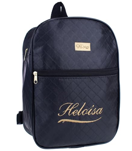 Mochila Personalizada Com Nome Do Bebê Maternidade Moderna Espaçosa (Preto Menina)