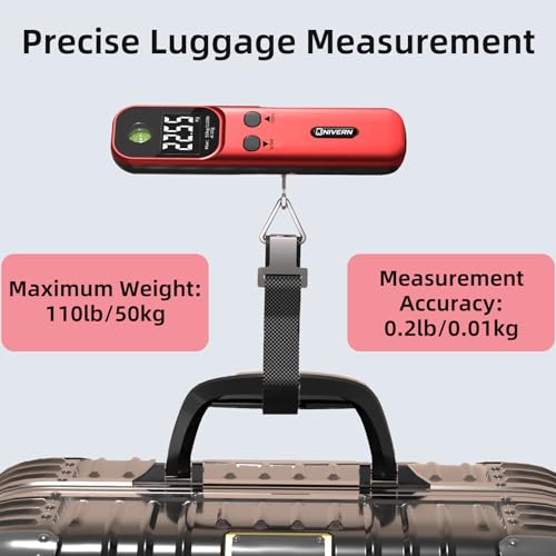 Luggage Scale, Digital Suitcase Weighing Scales for Travel, 110lb/50kg Capacity, Portable Hanging Scale with Backlit LCD, Essential Travel Essentials for Frequent Flyers & Holiday Makers - Image 6