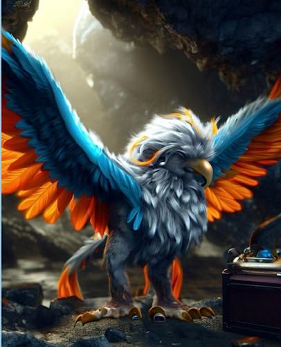  Blue and Gold Griffon Journal: A Beautiful Fantasy Notebook