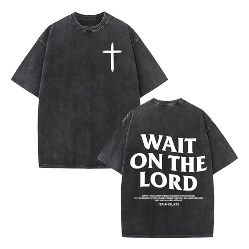 T-shirt chrétien Jésus en coton délavé vintage pour homme et femme