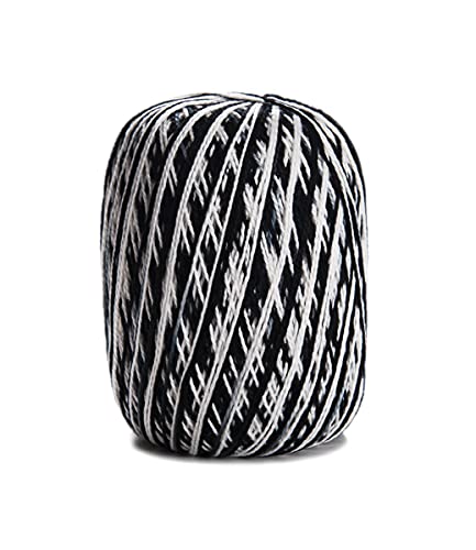 Image of CIRCULO Anne Yarn for Crocheting & Knitting, 100% Mercerized Brazilian Virgin Cotton, Soft Fingering Weight, 547 Yds, 5.19 Oz - Color 9016 Zebra