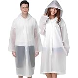JRM Reusable Waterproof Raincoat for Men & Women | Transparent EVA Rain Poncho with Hood | Lightweight, Foldable, Full-Length Rain Jacket | Travel, Hiking, Camping (TRANSPARENT, Pack Of 1)