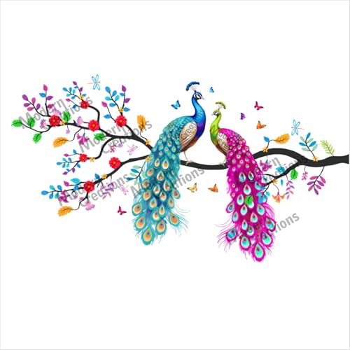 Image of Peacock Decorative Festivals & Occasions Patterns Wall Sticker Wall Decals Big Size Wall Decal Art for Baby & Kids Home (WO-202-new)