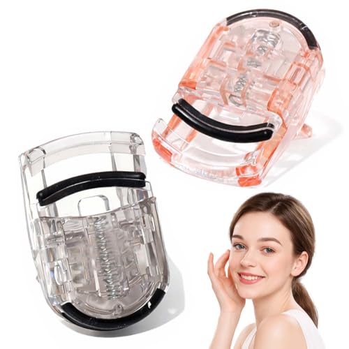 OIUAVYR 2 Rizador de pestañas retorno automático, con almohadillas de silicona, rizapestañas profesional,Mini portátil,Regalo de San Valentín