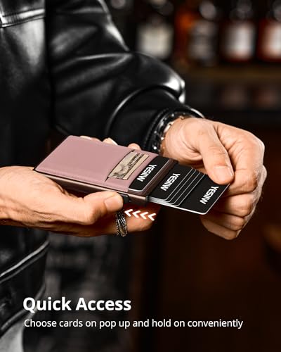 YESIIW Slim Money Pocket Wallets for Women, Minimalist Slim RFID Blocking Womens Front Pocket Wallet with 8 Card Slots Gift for Her Lady Girls Mocha Brown2