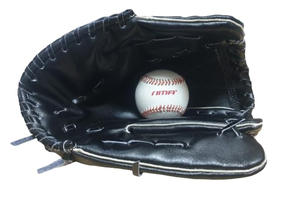 Tima Baseball + Softball Gloves - Field Master Adult + Youth Baseball + Softball Gloves Left Hand Gloves - Infield + Outfield Mitts (Black) 2