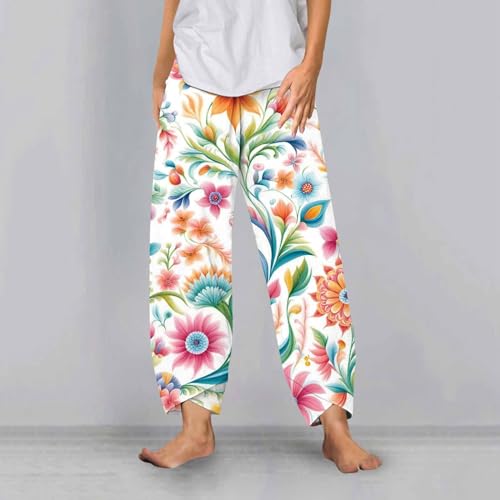 Generic Linen Pants Women Petite Women's Capri Pants Casual Summer Cotton Linen Cropped Pants Summer Palazzo Lounge Pants Trousers Sweatpants Black Denim Trendy 2024 Plus Size Vacation Boot Cut2