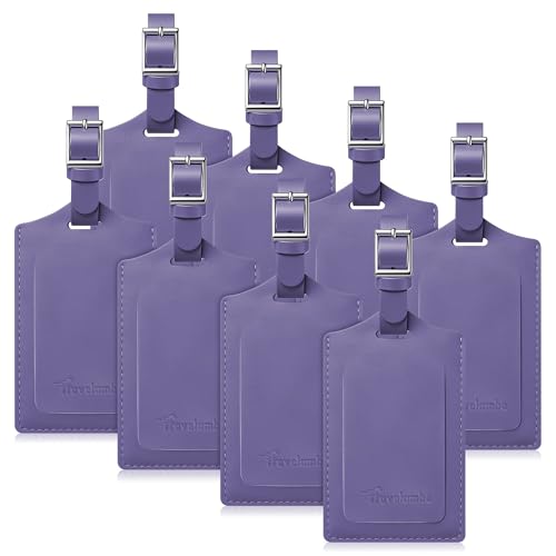 Travelambo 8 Pack Luggage Tags for Suitcases Airplane Travel Essentials