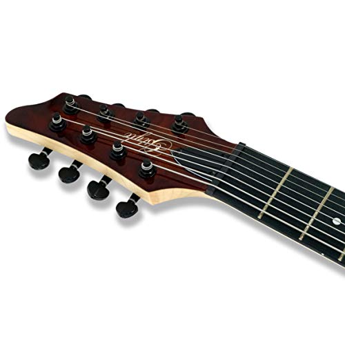 Gstyle 8 String Electric Guitar Burl Poplar Veener Top Okoume Wood Body Bolt On Maple Neck Poplar Wood Body (Right-Handed) (Es-800) #TOP4